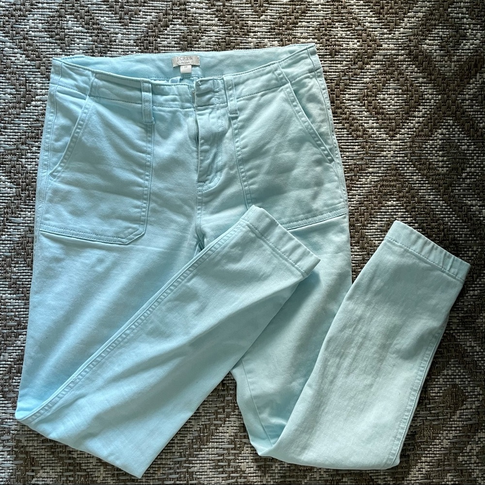 J.Crew skinny stretch cargo pants in powder blue